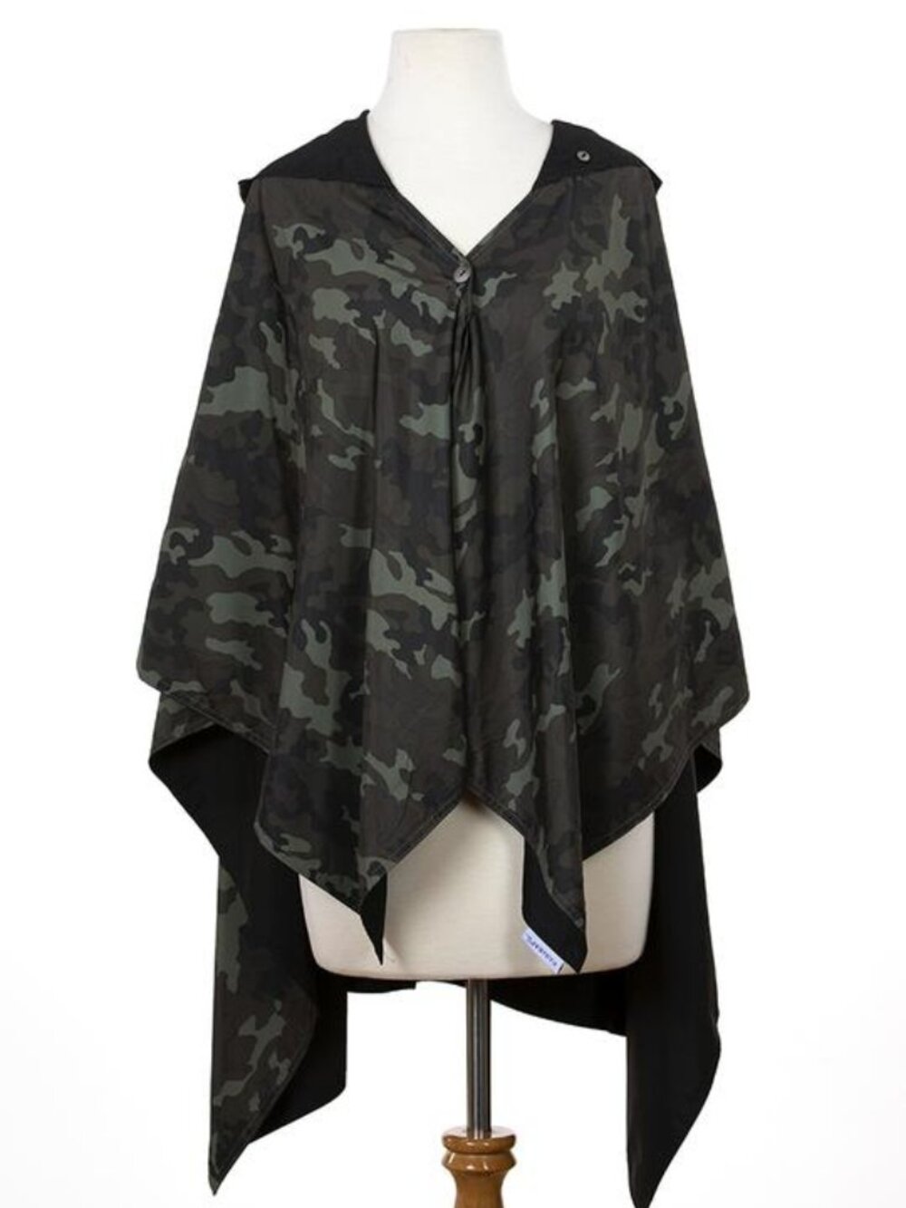 RAINPRAPS RAIN PONCHO REVERIBLE CAMOUFLAGE BLACK ONE SIZE RR5 NWT